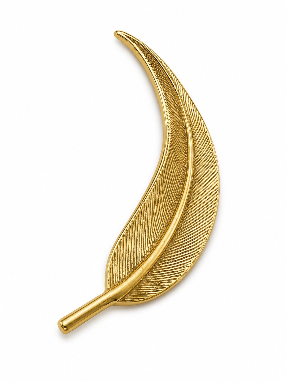 Gold Tone Leaf Brooch Pin - Nature Theme Fashion Jewelry